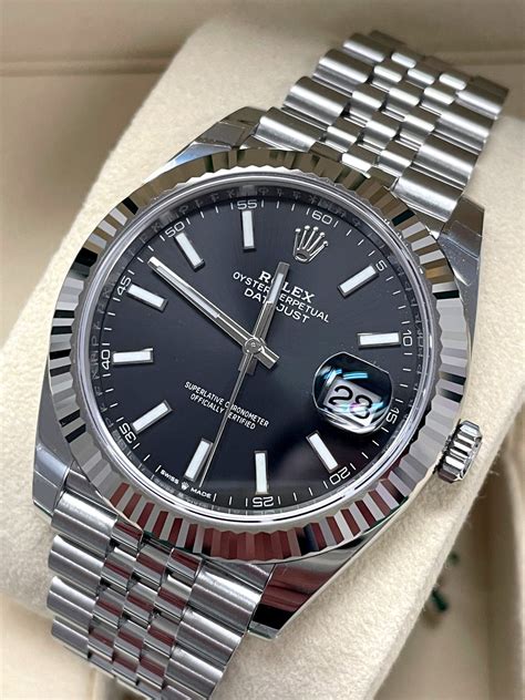 rolex datejust 41 black dial fluted bezel jubilee bracelet|2021 rolex datejust 41 mm.